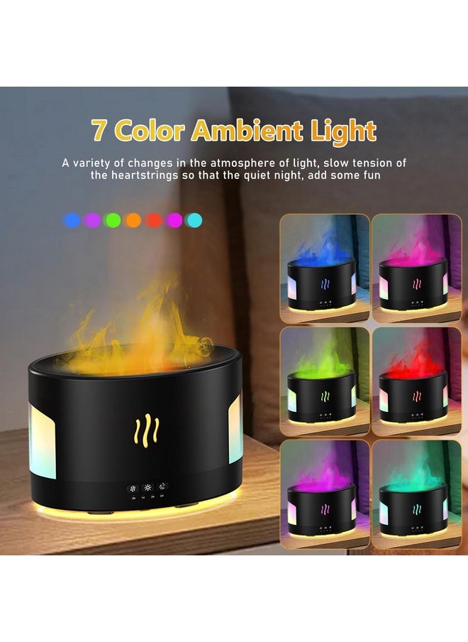 Depulat Flame Aroma Diffuser 450Mlair Humidifier With Bluetooth Speaker、Remote Controltimer(1/3/5H) Autooff 7 Color Ambient Light Aromatherapy Essential Oils Diffuser Humidifier(Black)  - Image 2