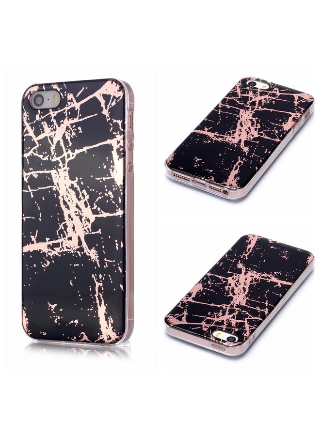 اس-توب جراب لهاتف iPhone 5 و5s وSE بنمط رخامي مطلي بالبلاستيك الناعم وغطاء واقٍ من مادة TPU - Image 1