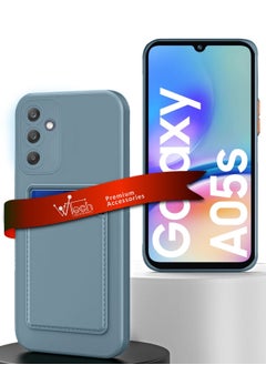 Wtech Silicone TPU With Card Holder Case Cover For Samsung Galaxy A05s 4G 2023 Grey  - Image 1