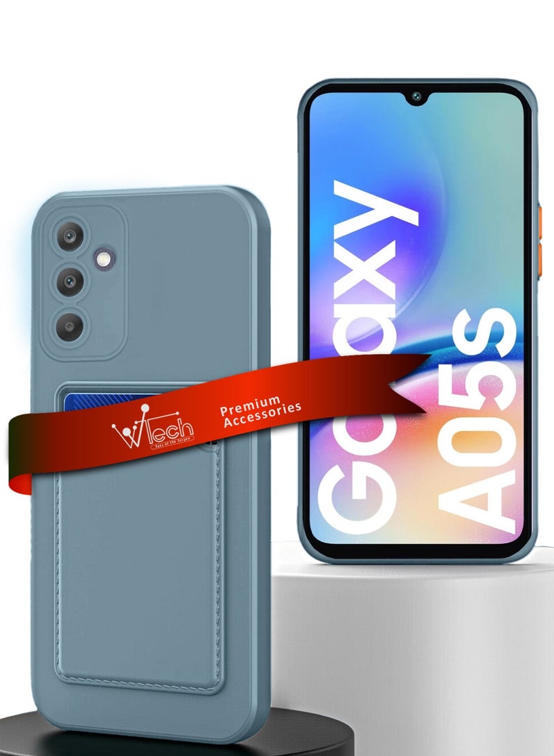 Wtech Silicone TPU With Card Holder Case Cover For Samsung Galaxy A05s 4G 2023 Grey - Image 1