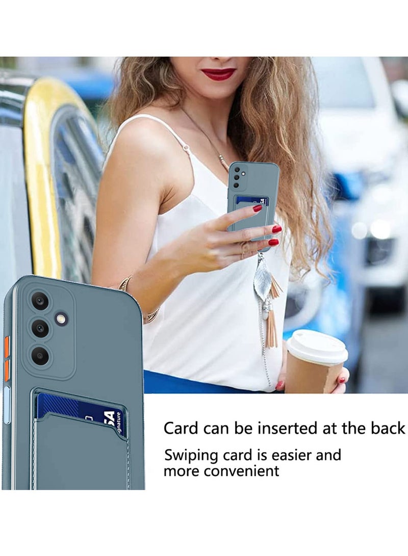 Wtech Silicone TPU With Card Holder Case Cover For Samsung Galaxy A05s 4G 2023 Grey - Image 4