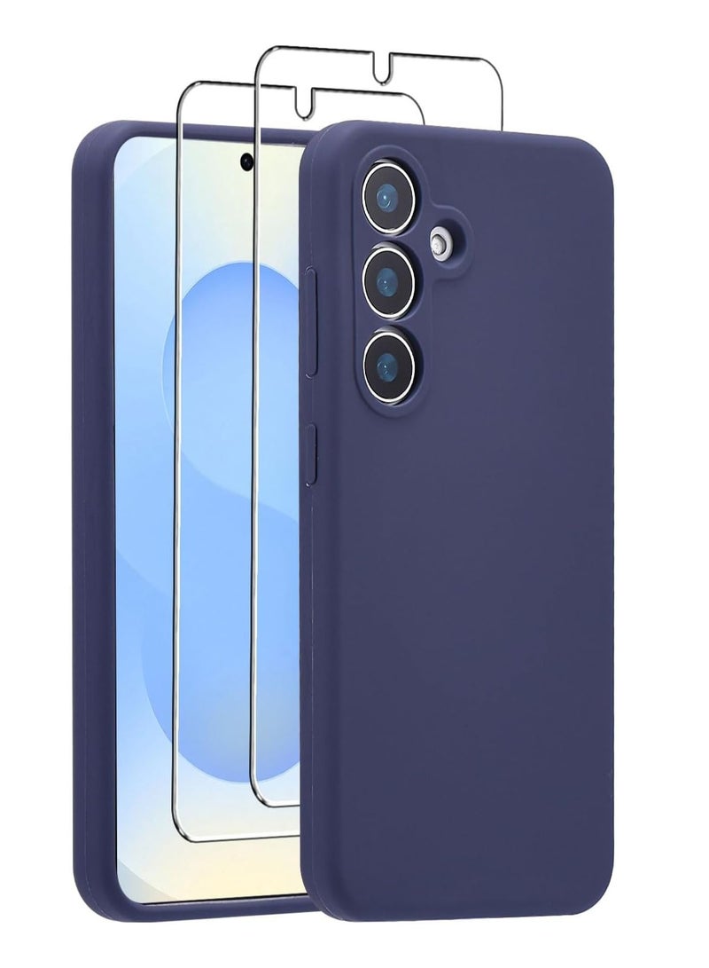 BORTONY Samsung Galaxy S25 Plus Case Cover Liquid Silicone Gel Rubber Soft Case with 2-Pack Tempered Glass 9H Hardness HD Crystal Clear Glass for Samsung Galaxy S25 Plus 6.2-inch - Image 1