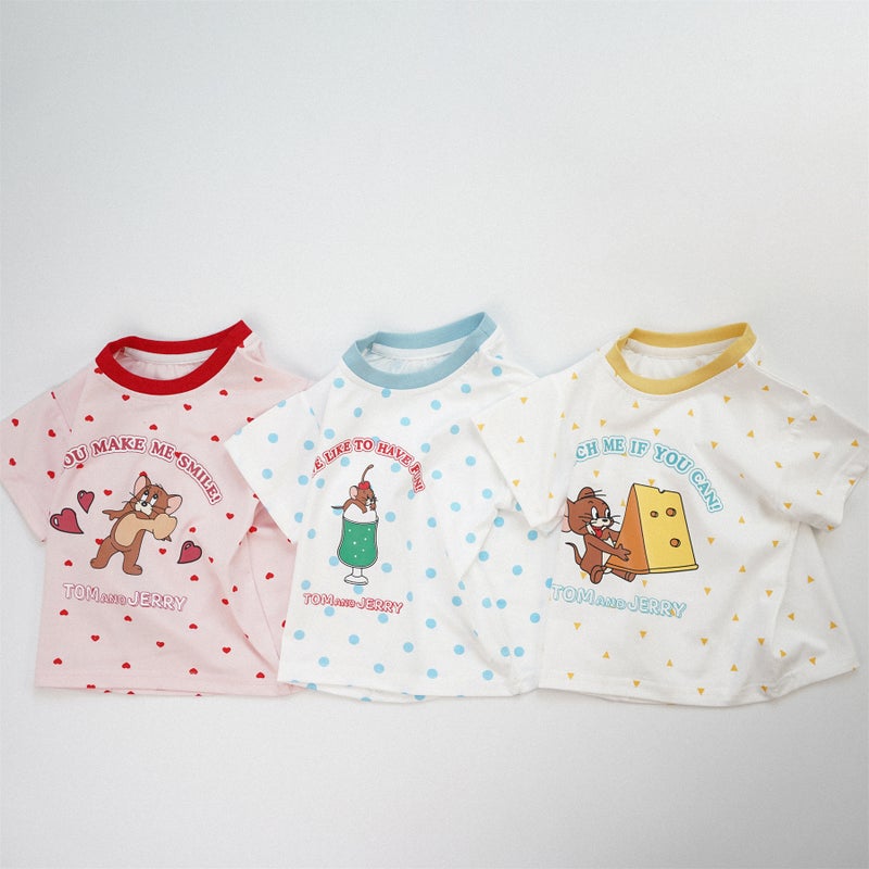 Southeast Asian Japanese Style Girls' T-Shirt Summer Dress 2025 Polka Dot Cartoon T-Shirt Men'S Treasure Top Summer Thin - Image 2