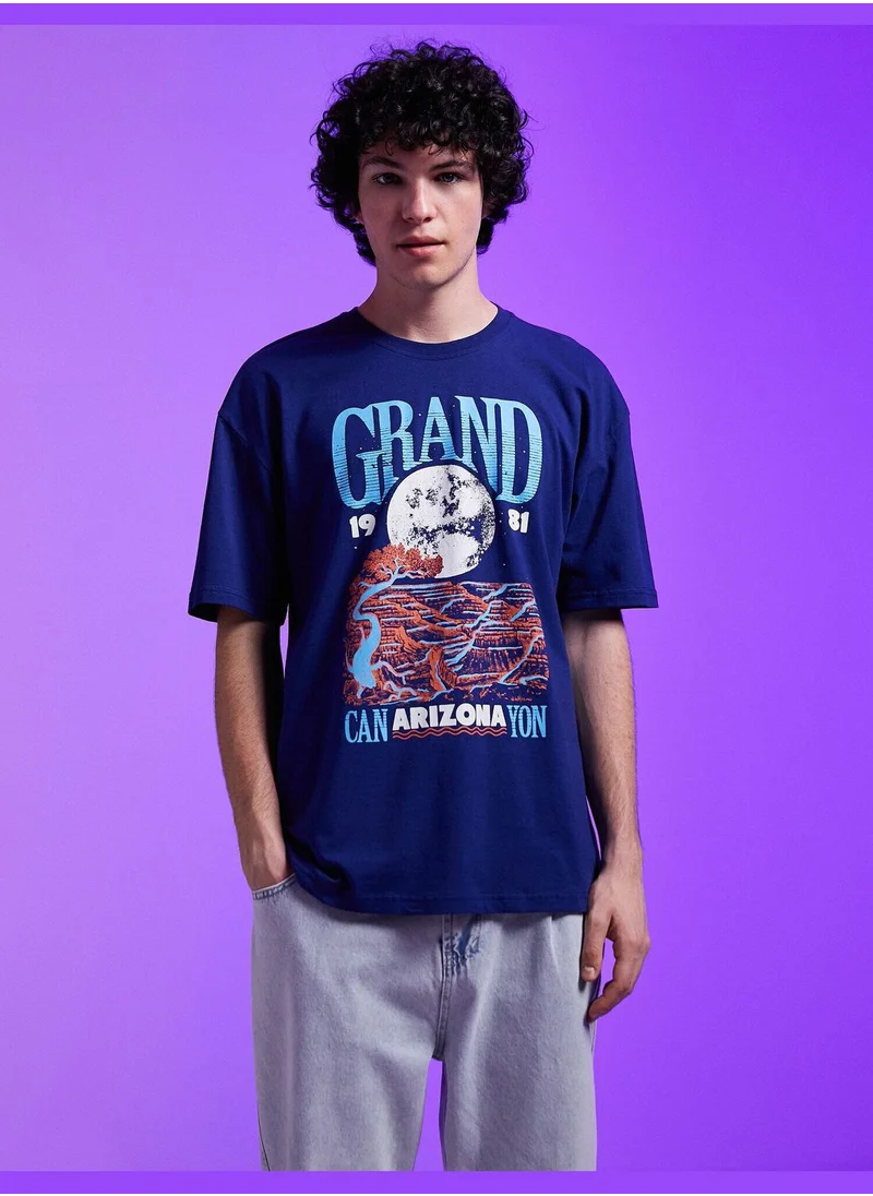 كوتن Printed T-Shirt Short Sleeve Crew Neck