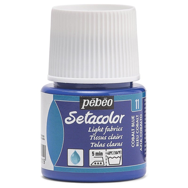 Pebeo Setacolor Light Fabrics Paint 45Milliliter Bottle Cobalt Blue