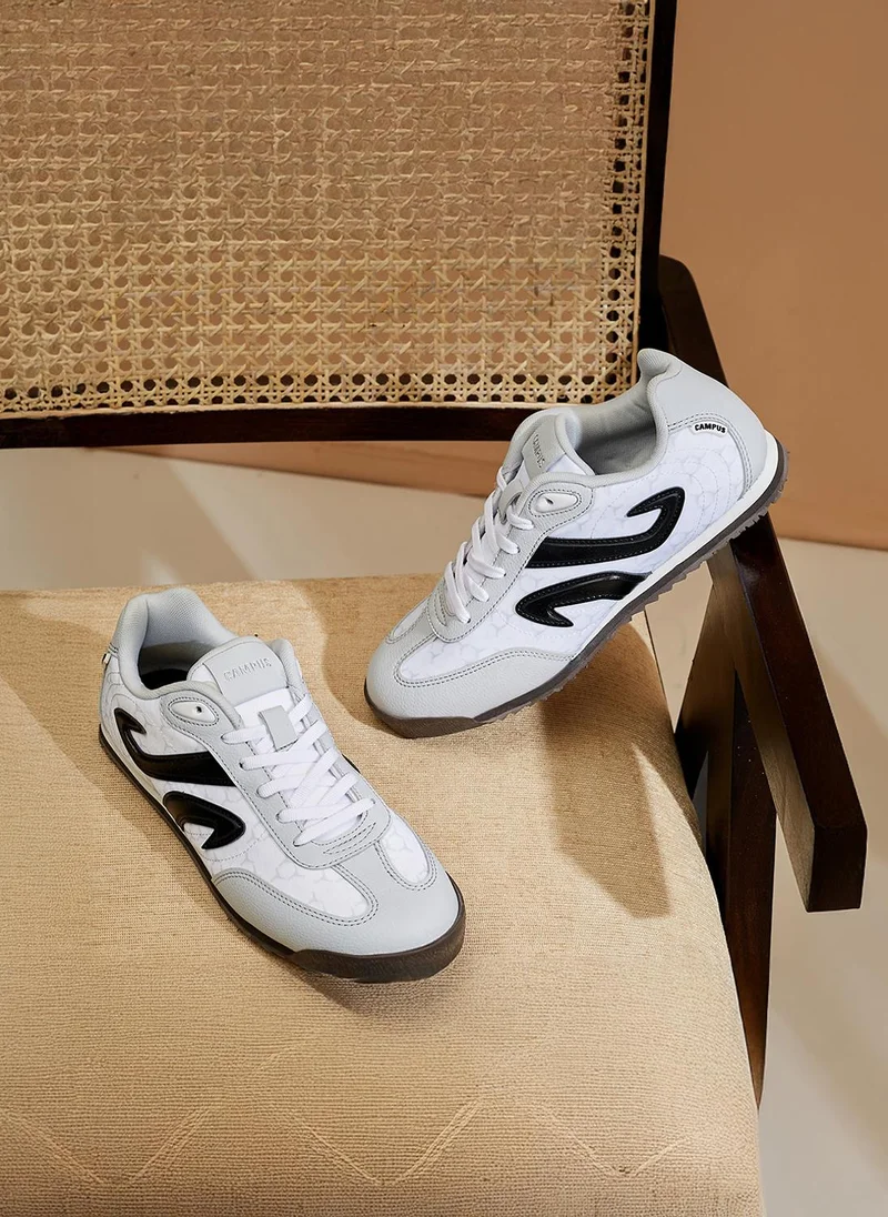 CAMPUS Women Dyno PU Cushion Lace-Up Sneakers-White