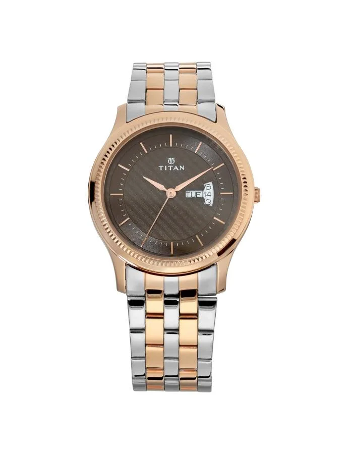 تيتان Men's Stainless Steel Analog Watch 1824KM01 - 48 mm