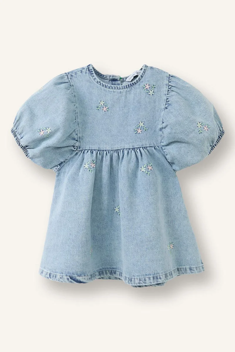 ديفاكتو Baby Girl Cotton Denim Dress