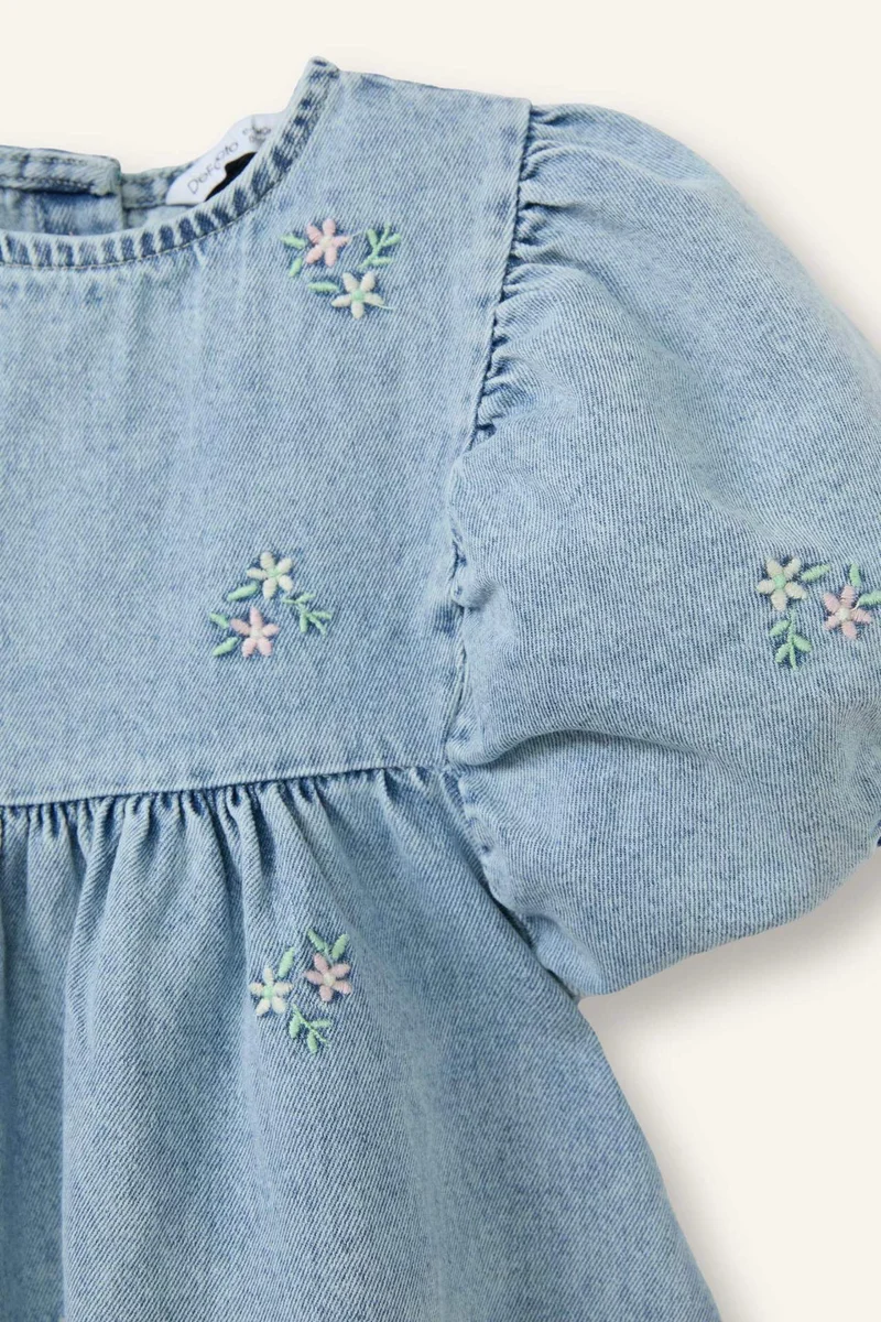 ديفاكتو Baby Girl Cotton Denim Dress
