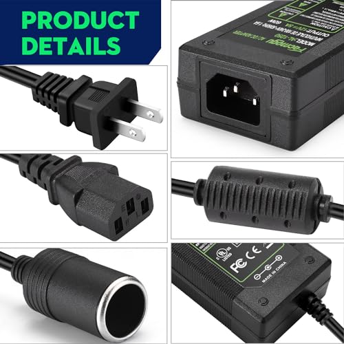 Facmogu AC to DC Converter, 5A 60W 110-220V 12V Socket Power Adapter Supply for Car Vacuum Cleaner Air Purifier - Image 3