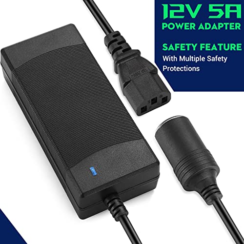 Facmogu AC to DC Converter, 5A 60W 110-220V 12V Socket Power Adapter Supply for Car Vacuum Cleaner Air Purifier - Image 4