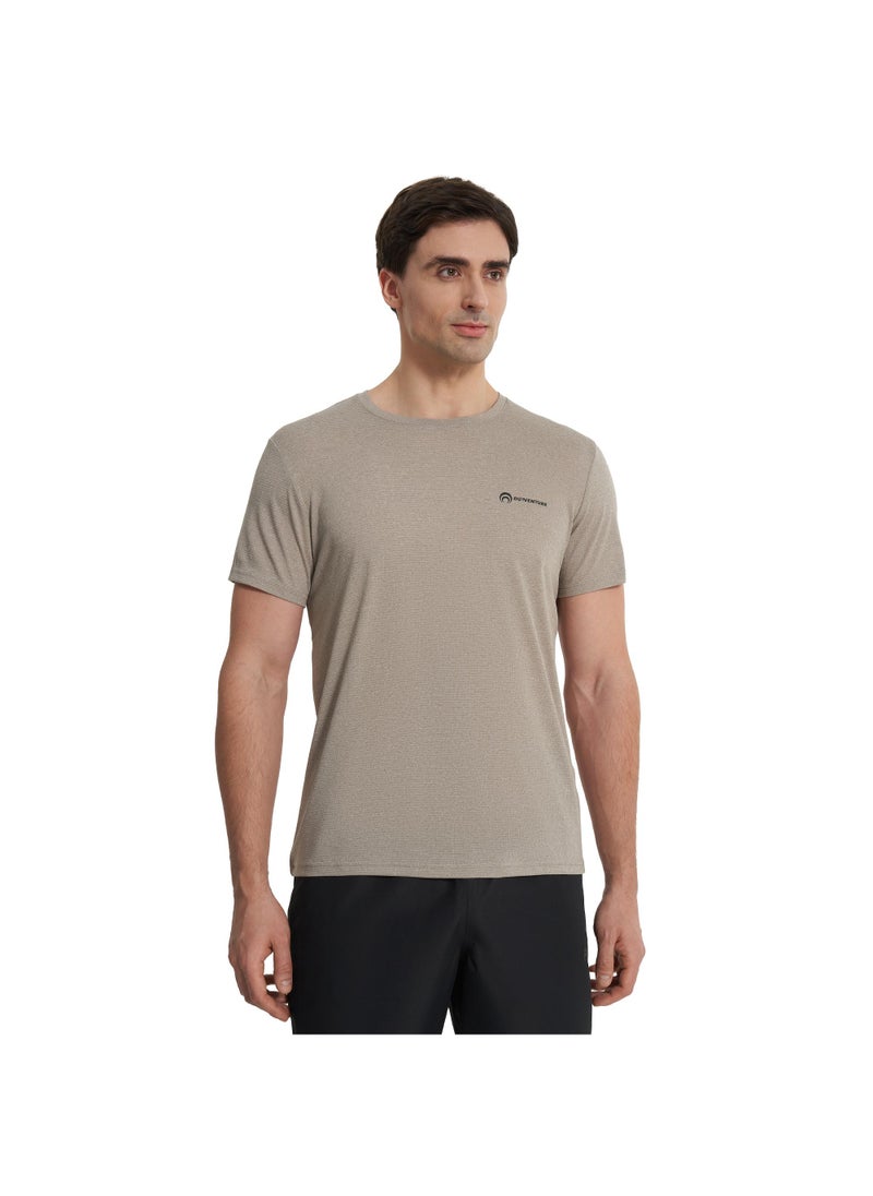 Outventure Outventure Men’s Beige T-Shirt – Lightweight, Breathable Fabric, Classic Fit, Soft & Comfortable for Outdoor & Casual Wear  - Image 2