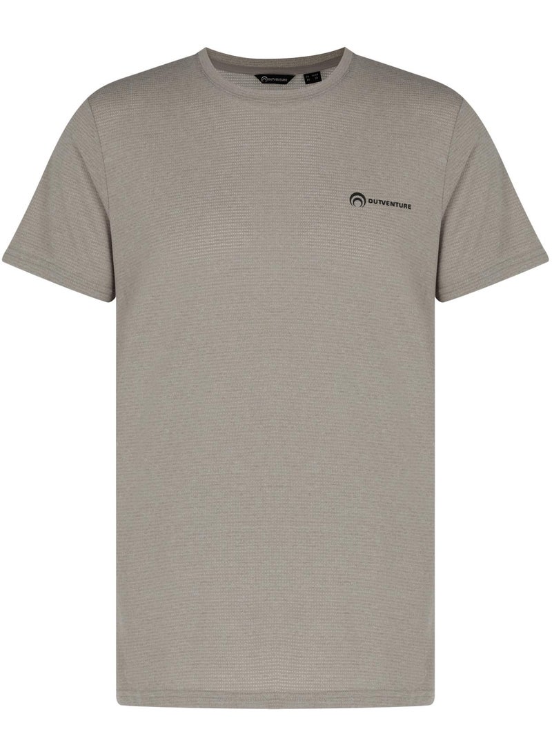 Outventure Outventure Men’s Beige T-Shirt – Lightweight, Breathable Fabric, Classic Fit, Soft & Comfortable for Outdoor & Casual Wear  - Image 5