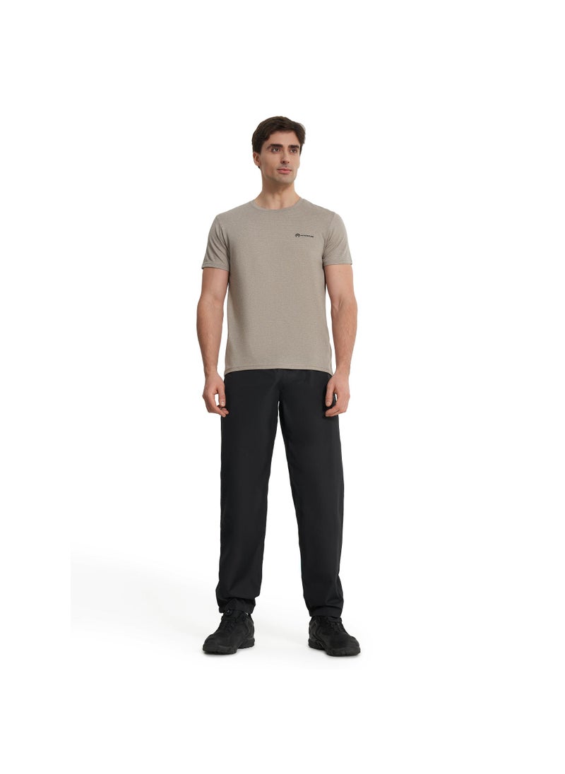 Outventure Outventure Men’s Beige T-Shirt – Lightweight, Breathable Fabric, Classic Fit, Soft & Comfortable for Outdoor & Casual Wear  - Image 4