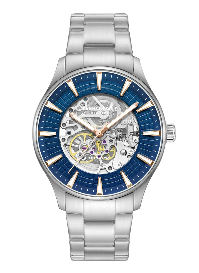 Kenneth Cole New York Kenneth Cole New York 43.5mm Automatic Men's Watch with Blue Dial & Stainless Steel Bracelet