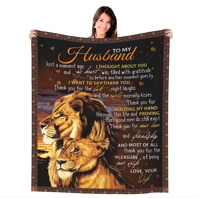 Joyloce Super Soft Flannel Fleece Throw Warm Blanket Romantic Gift for Husbands Birthday Anniversary Fathers Day Valentines Day Christmas 60x50