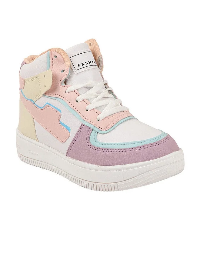 شوتوبيا Shoetopia Girls MLA Colourblocked Mid-Top Flatform Sneakers