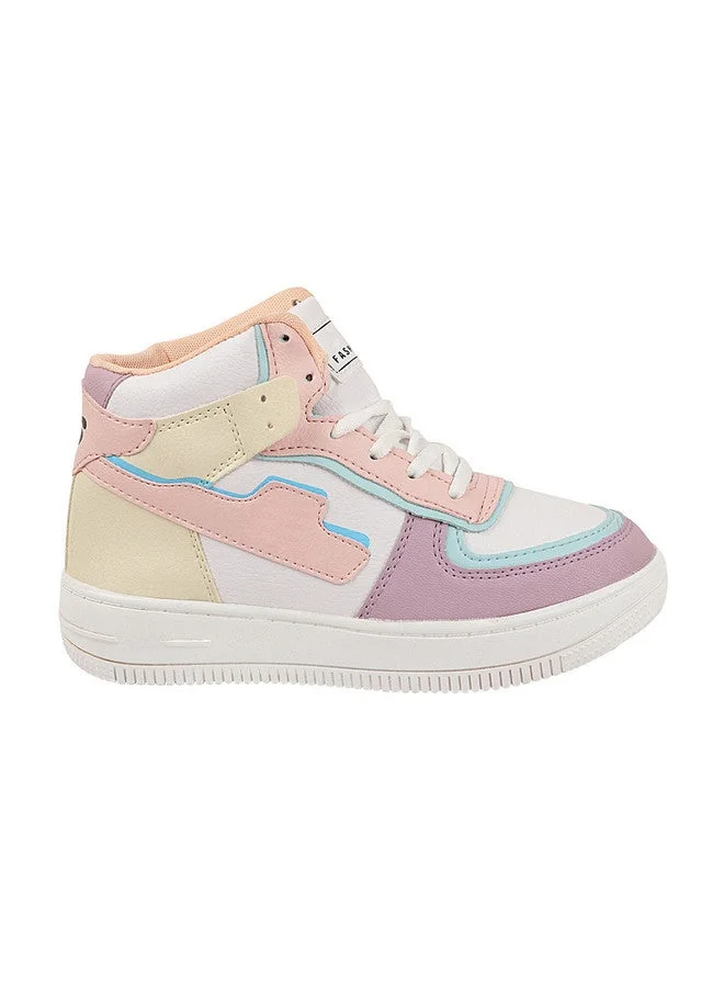 شوتوبيا Shoetopia Girls MLA Colourblocked Mid-Top Flatform Sneakers