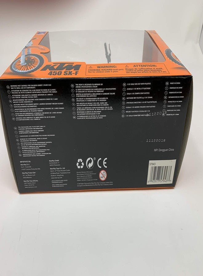 NewRay KTM 450 SXF Dirt Bike, Realistic and Functional, Kids Toy or Collectible Motorcycle 1/10 Scale (57943) - Image 3