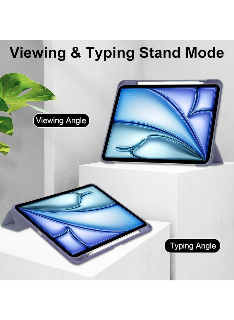 general حافظة iPad Air 13 بوصة (M2) 2024، حافظة ذكية رفيعة مع حامل فوليو، مع وضع السكون/التنشيط التلقائي، مع فتحة قلم رصاص، غطاء خلفي شفاف لجهاز iPad Air 13 بوصة - Image 3