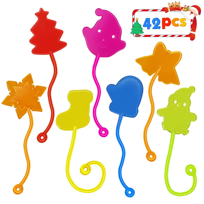 Genuvi Christmas Sticky Hands Bulk 42PCS Christmas Party Favors for Kids Stocking Stuffers for Kids Stretchy Sticky Hand Toy Goodie Bag Stuffers Fillers Toys Classroom Prizes Carnival Birthday Party Supplies - Image 3