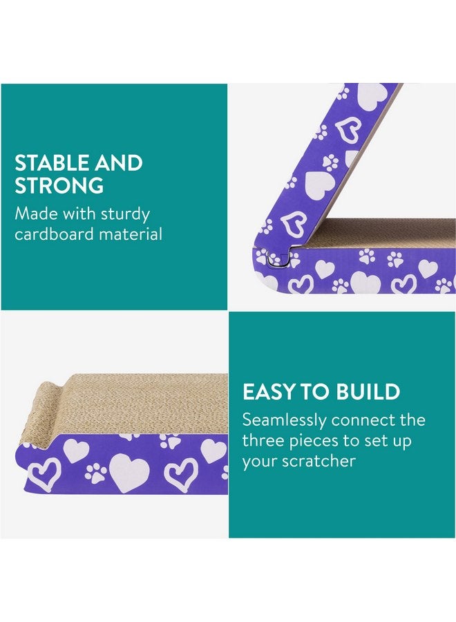Navaris 3-in-1 Cat Scratcher - Triangle Design Cardboard Cat Scratchers - Easy Assembly Board House for Cats - Large Multi-Sided Scratch Pad, Mat Bed - 44.5cm - Image 2