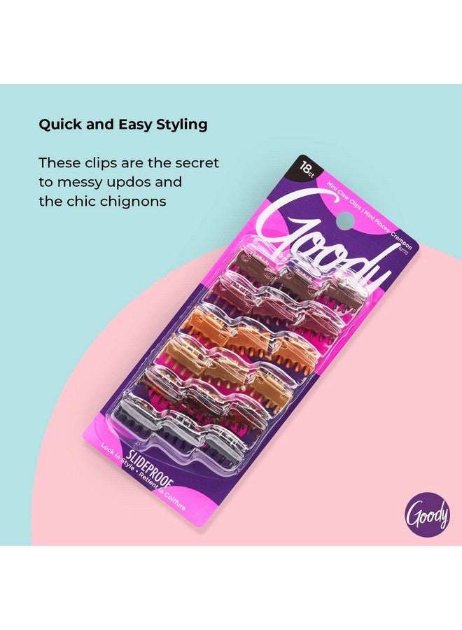 Goody Classics Mini Claw Clips Assorted Colors For All Hair Types Great For Easily Pulling Up Your Hair Painfree Hair Accessories For Women Men Boys And Girls 18 Count (Pack Of 1) - Image 4