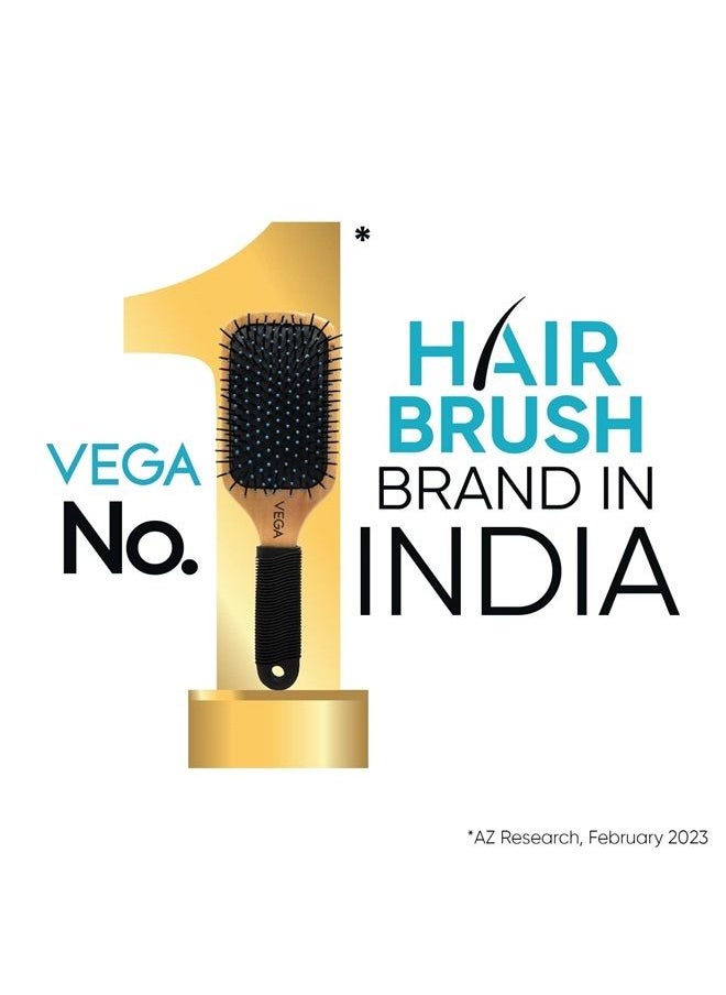 Vega Helmets - Vega Wooden Bristle Paddle Brush , Small - Image 1