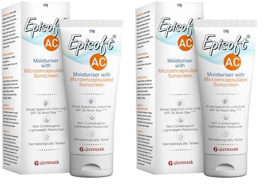 Episoft مرطب إبيسوفت AC خفيف الوزن مع واقي شمس ميكروكبسول SPF 30 آمن للبثور لجميع أنواع البشرة خالي من البارابين والعطور موصى به من قبل أطباء الجلدية مناسب للرجال والنساء 125 جرام 1 قطعة - Image 1