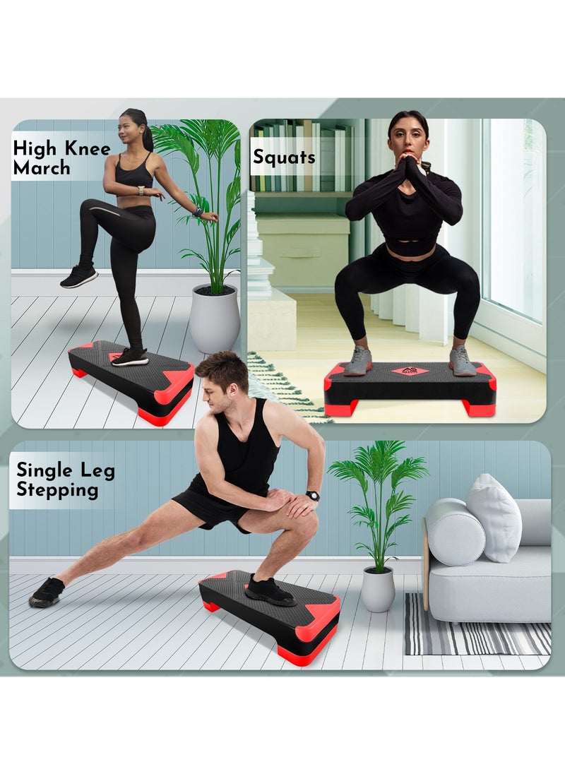 ألور سفير Allure Sphere Aerobic Stepper للمنزل وصالة الألعاب الرياضية - مناسب لتمارين القلب واليوجا والأوزان وممارسة التمارين الرياضية والتمدد واللياقة البدنية - غير قابل للانزلاق وقابل للتعديل بخطوتين (الطول 68 × العرض 28 × الارتفاع 10)  - Image 3