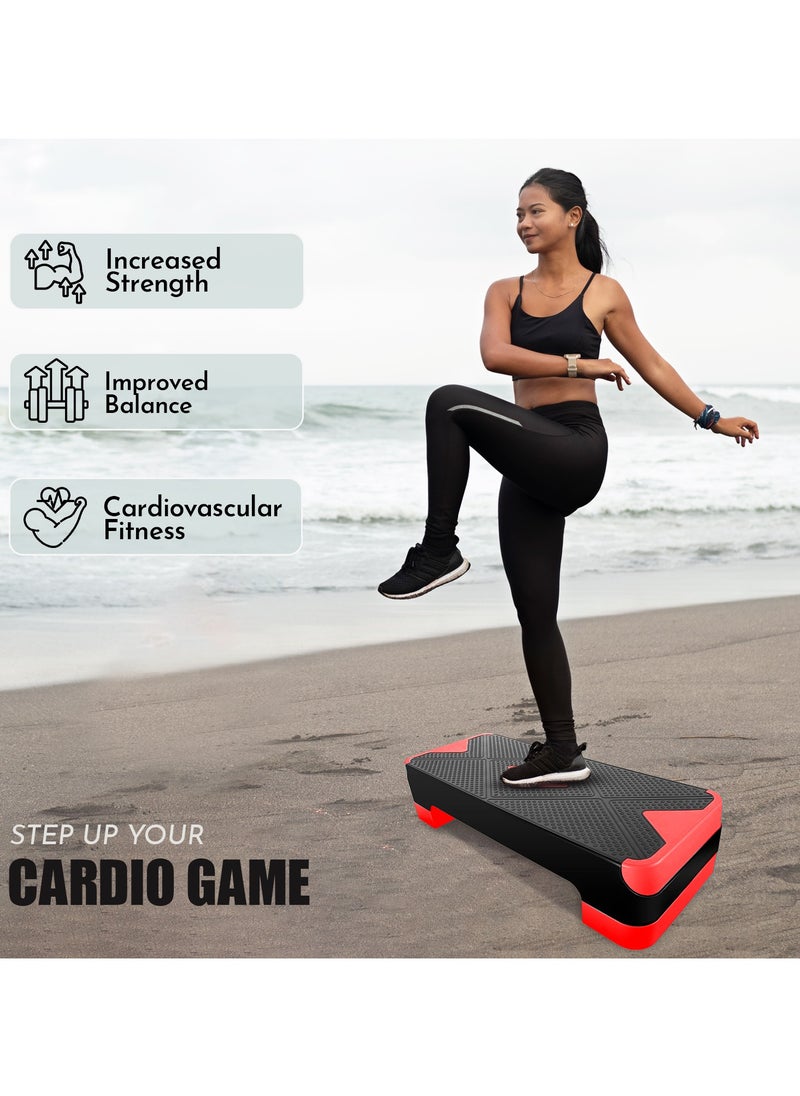 ألور سفير Allure Sphere Aerobic Stepper للمنزل وصالة الألعاب الرياضية - مناسب لتمارين القلب واليوجا والأوزان وممارسة التمارين الرياضية والتمدد واللياقة البدنية - غير قابل للانزلاق وقابل للتعديل بخطوتين (الطول 68 × العرض 28 × الارتفاع 10)  - Image 5