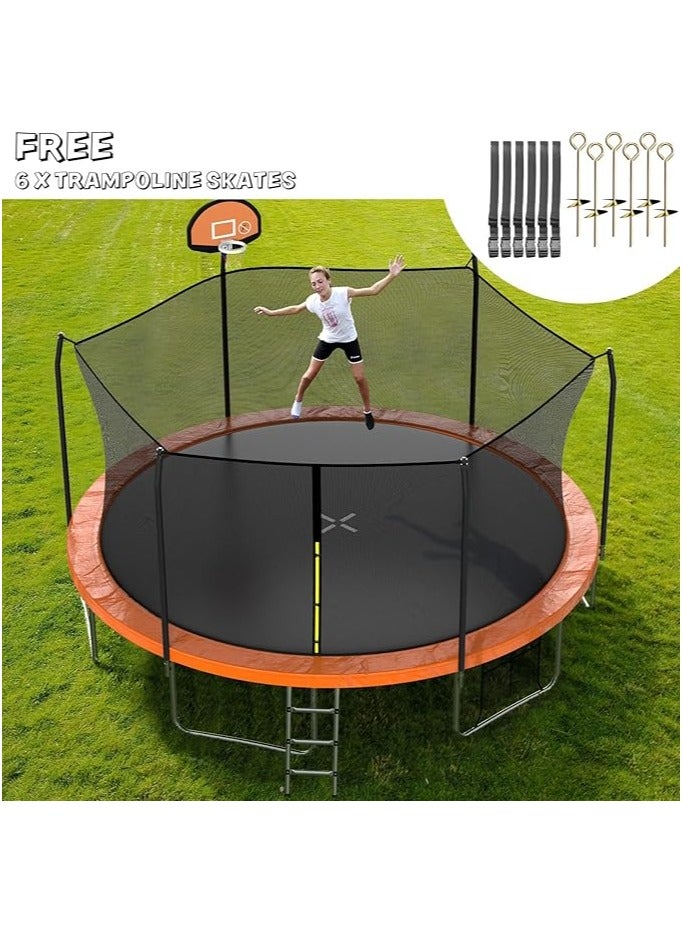 Generic 8FT Trampoline with Safety Enclosure Net，Outdoor Trampoline with Basketball Hoop, Heavy Duty Jumping Mat and Spring Cover Padding for Kids and Adults, Storage Bag and Ladder - Image 2