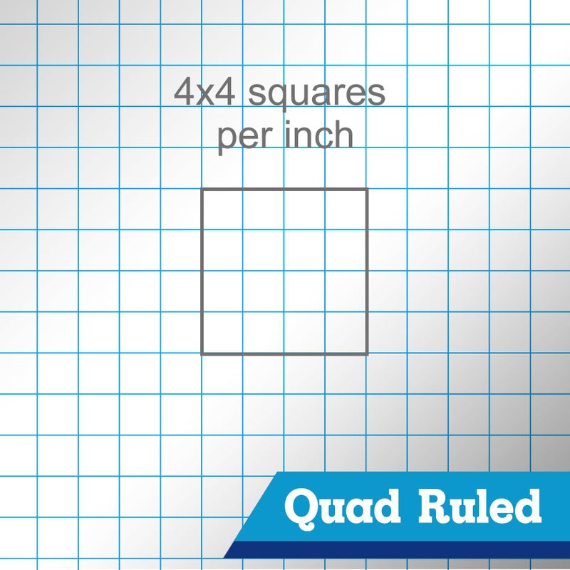 WritePads Legal note pads Legal Pad Quad Ruled Note Pads, Graph Ruled 8.5x11 inch Legal Pad, Quad (4x4) Paper Writing Pads, White 12 pads, BL-MWT50Q-12, Made In The USA. - Image 3