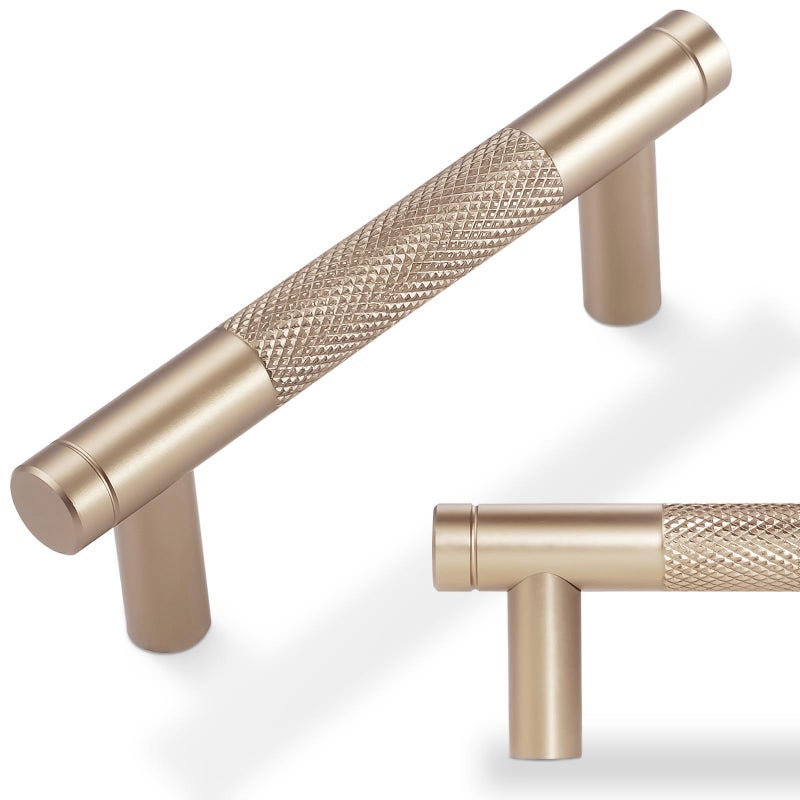 POVEFONK 30 Pack 3 inch76mm Champagne Bronze Kitchen Cabinet Handles Knurled Cabinet Pulls Drawer Pulls Kitchen Hardware - Image 2