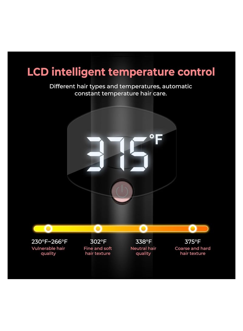 SYOSI 3 in 1 Thermal Brush, Curling Brush Curling Iron with Ceramic Tourmaline & PTC Heater, 5 Temps LCD Display Heated Round Brush, 1.25/1.5/1.75 Inch Detachable Thermal Round Brush Hair Styling Tools Set - Image 5