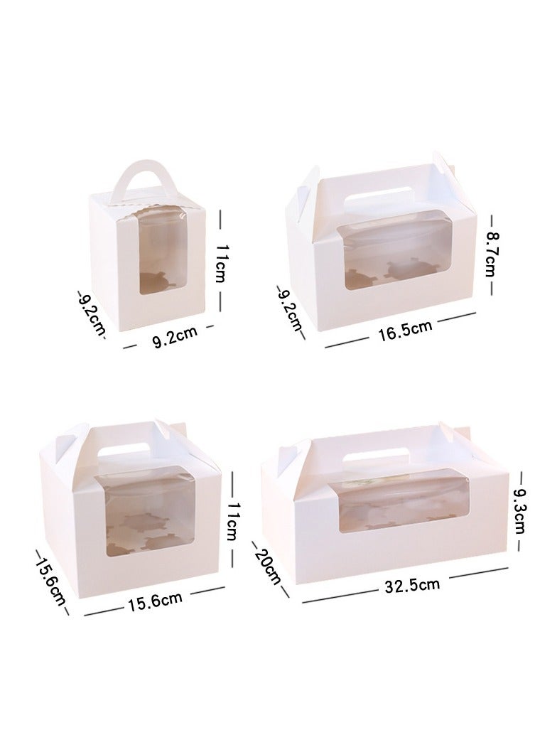 6 cavity Portable Cupcake Box 20-Pack with Window Handle Portable Bakery Containers for Muffins Cakes Ideal for Parties Weddings and Birthdays White  - Image 3