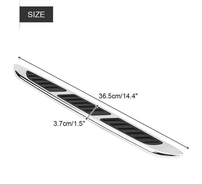 2pcs Car Hood Side Air Vent Cover Intake Grille Decorative Trim Sticker ABS Chrome Plated Universal Fit with Strong Adhesive Tape for Car Exterior Decoration - Image 5