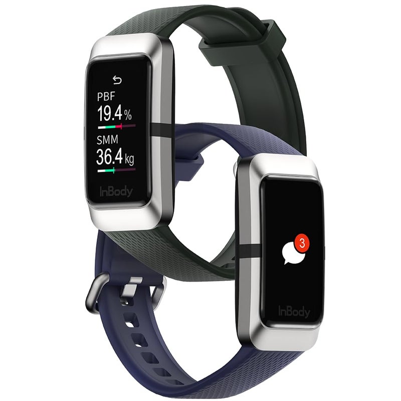 InBody ساعة تتبع اللياقة البدنية InBody Band 3، جهاز قياس نسبة الدهون في الجسم، متتبع النشاط مع مراقب معدل ضربات القلب، ساعة ذكية - متتبع اللياقة البدنية بشاشة ملونة (كحلي) - Image 2