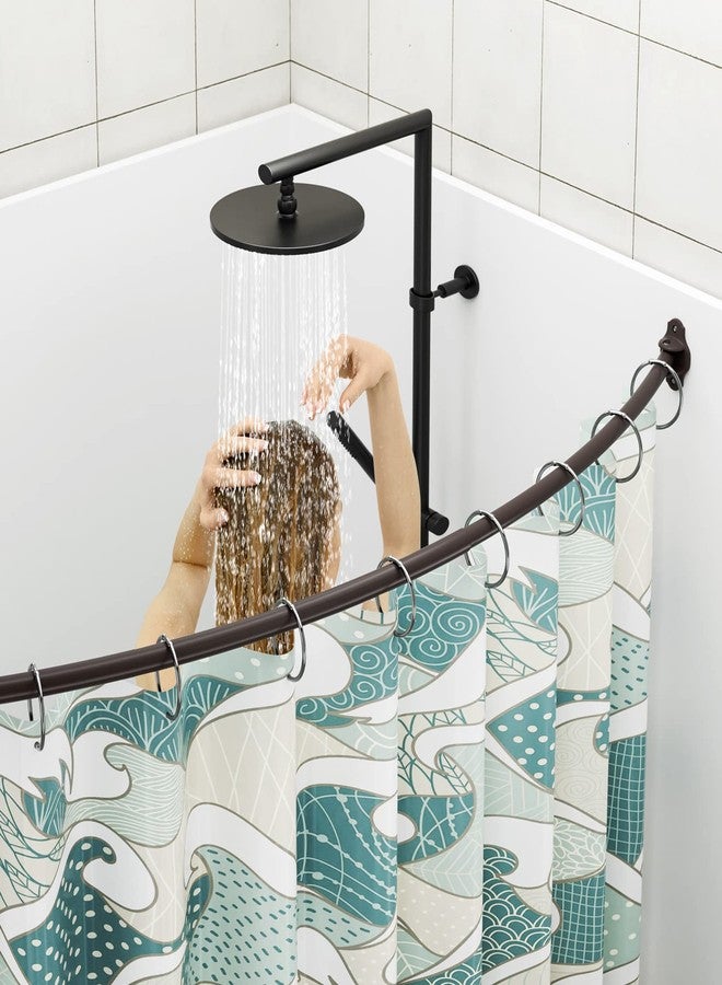 Mcrbeay Curved Shower Curtain Rod, Adjustable 40-72 inches Extra Wide Curved Shower Rods for Bathroom, Rust proof Shower Rod, Stainless Steel Curved Curtain Rod for Shower, Bathtub, Bronze - Image 3