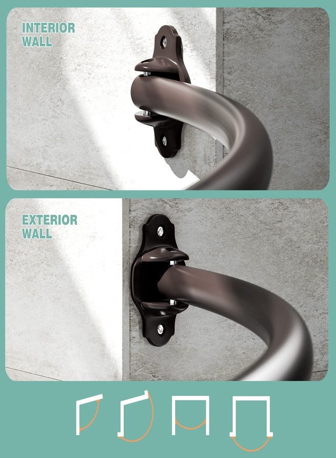 Mcrbeay Curved Shower Curtain Rod, Adjustable 40-72 inches Extra Wide Curved Shower Rods for Bathroom, Rust proof Shower Rod, Stainless Steel Curved Curtain Rod for Shower, Bathtub, Bronze - Image 5