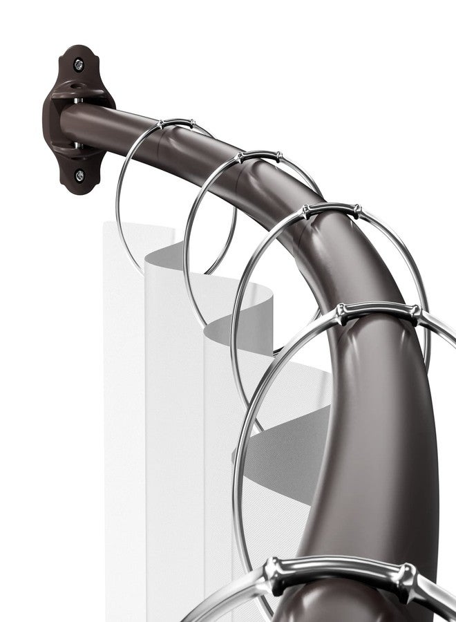 Mcrbeay Curved Shower Curtain Rod, Adjustable 40-72 inches Extra Wide Curved Shower Rods for Bathroom, Rust proof Shower Rod, Stainless Steel Curved Curtain Rod for Shower, Bathtub, Bronze - Image 1