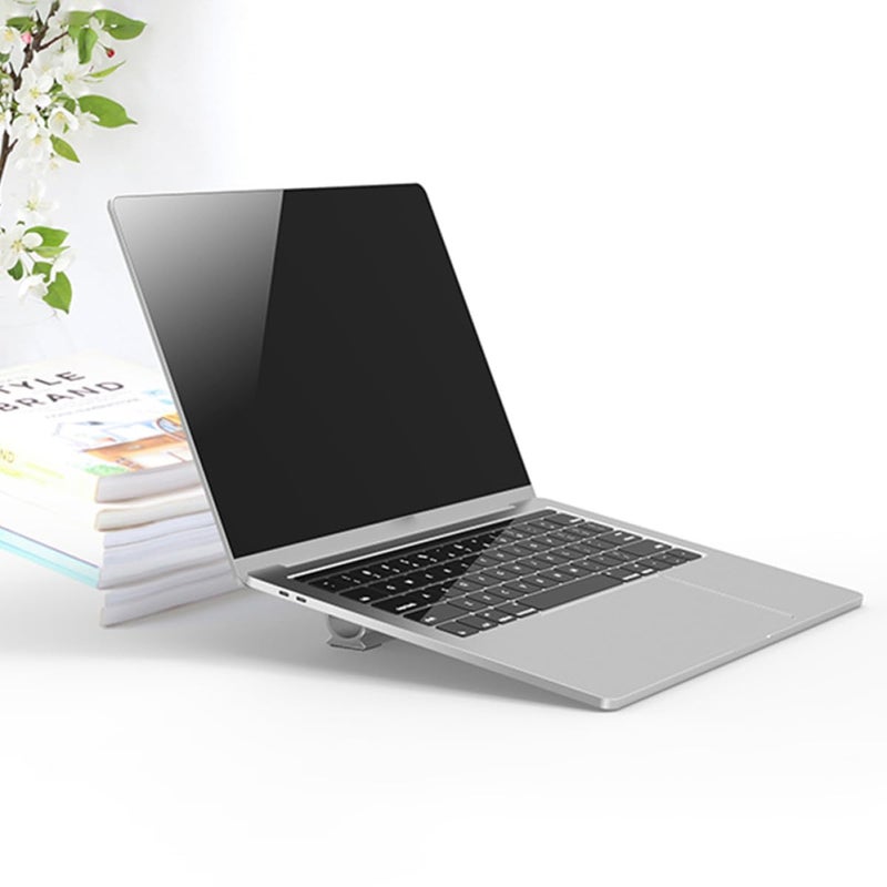 Aluminum Laptop Cooling Stand for 11 to 14 Inch Notebooks Portable Ventilated Holder with Anti Slip Design Silver - Image 4