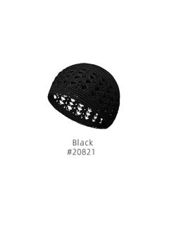 Handmade Crochet Wheat Hat Breathable Hair Wig Cap Black 20821