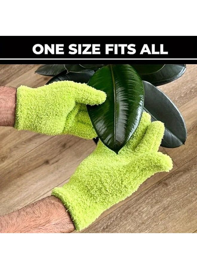 Khaki Coral Fleece Dusting Glove Stretchable Breathable For Cars Boats RVs Pools Home - Image 2