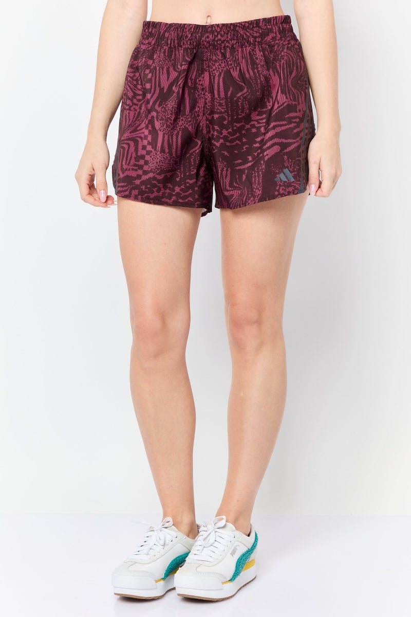 Adidas Women Sportswear Fit 3 Inseam Training Shorts, Plum  - Image 1