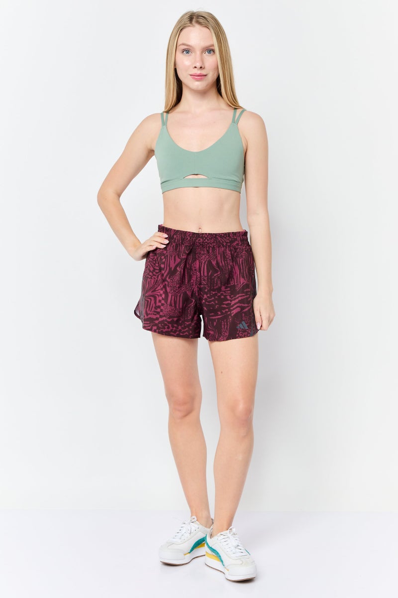 Adidas Women Sportswear Fit 3 Inseam Training Shorts, Plum  - Image 2