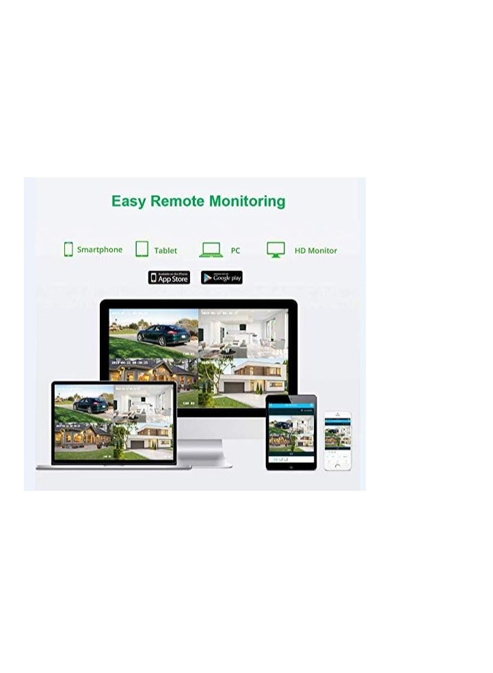 كاميرا مراقبة فيديو رصاصية واي فاي Aottom 8CH كاميرات مراقبة واي فاي - مجموعة NVR 8ch + 4 قطع كاميرا 720P، رؤية ليلية، حركة... - Image 5