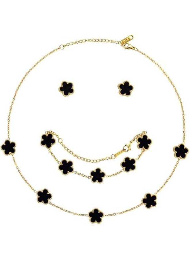 Fayrouz Jewellery Women's and girls' jewelry set, stainless steel, necklace, earrings, and adjustable bracelet, 3 pieces, from Fairuz Jewelry - Image 1