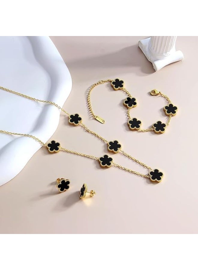 Fayrouz Jewellery Women's and girls' jewelry set, stainless steel, necklace, earrings, and adjustable bracelet, 3 pieces, from Fairuz Jewelry - Image 5