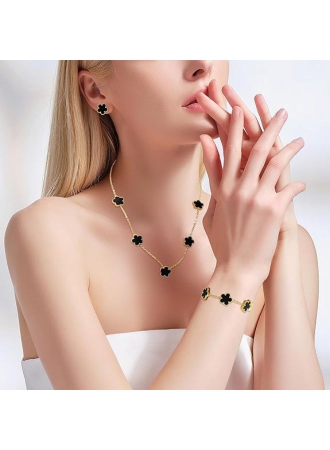 Fayrouz Jewellery Women's and girls' jewelry set, stainless steel, necklace, earrings, and adjustable bracelet, 3 pieces, from Fairuz Jewelry - Image 3